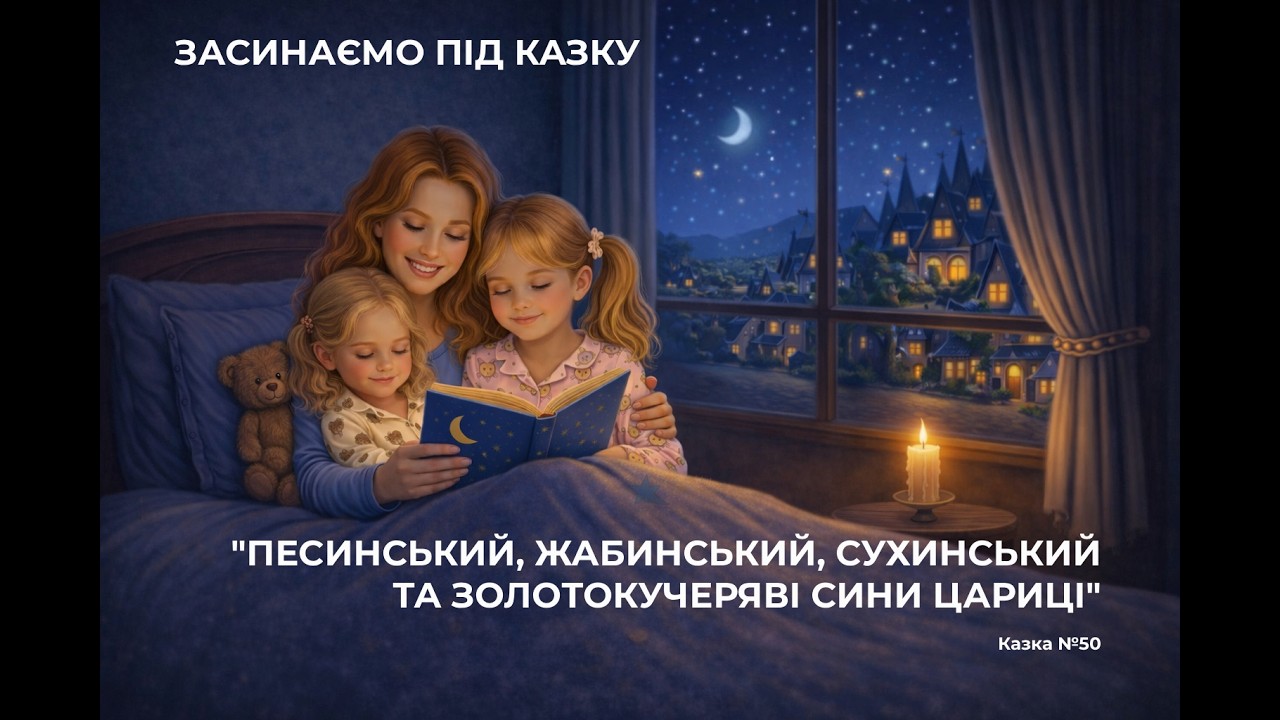 Песинський, Жабинський, Сухинський і золотокучеряві сини цариці - українська народна казка на ніч