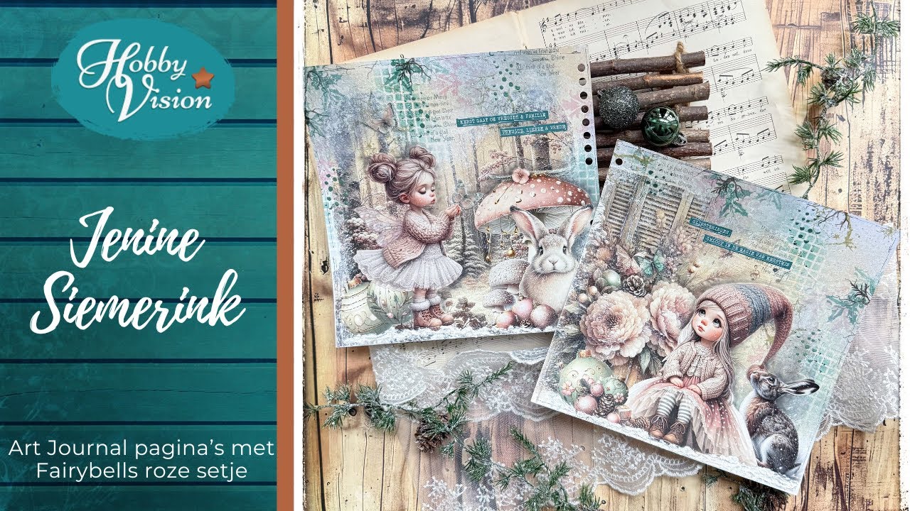 FBLive - 22-12-2025 - Art Journal pagina's met Fairybells roze setjes
