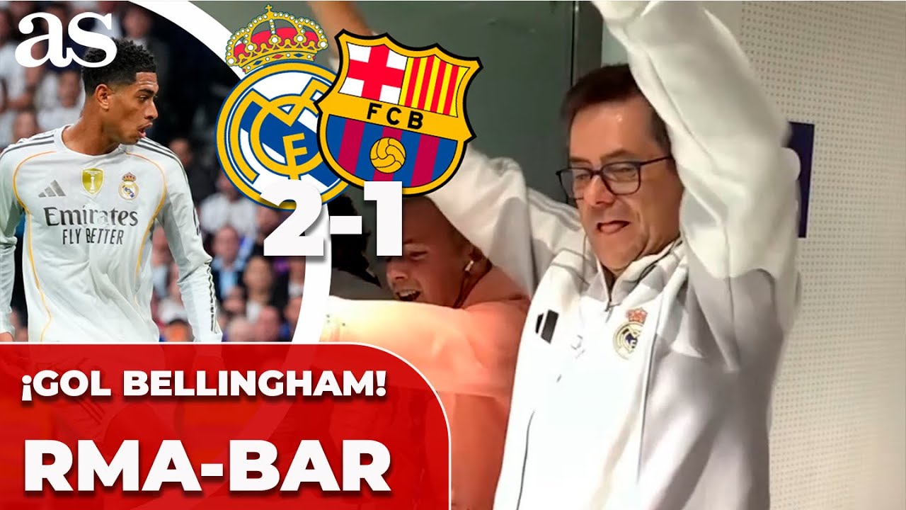 RONCERO disfruta en el BERNAB&Eacute;U tras el GOL de BELLINGHAM | MADRID 2 - BAR&Ccedil;A 1