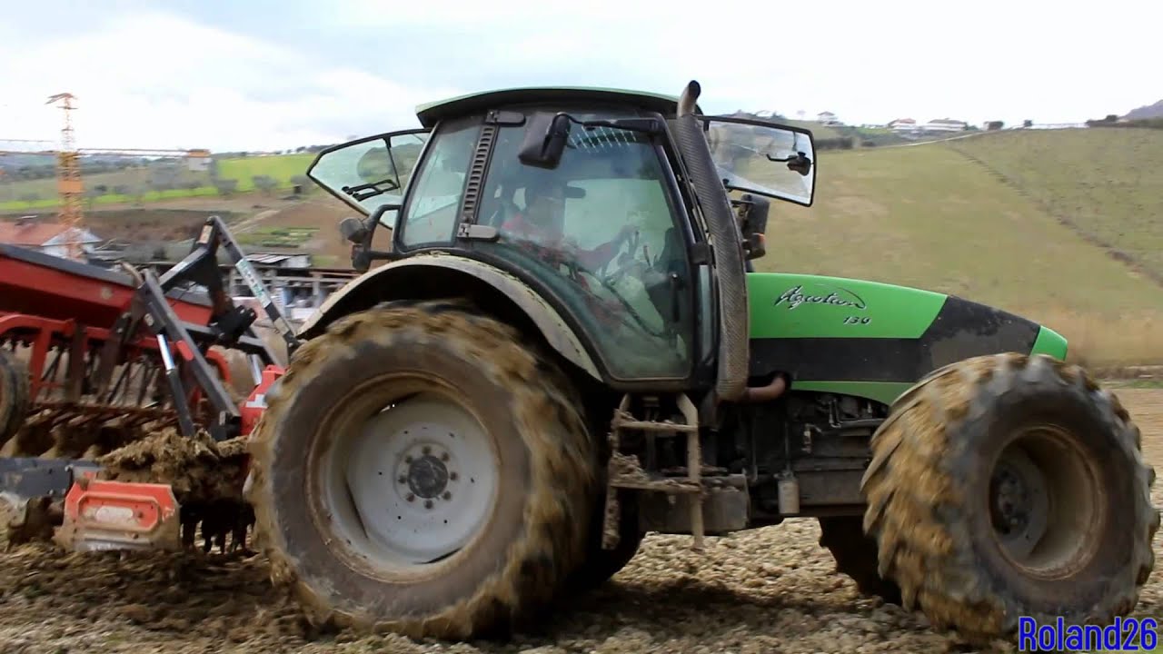 Deutz Fahr Agrotron 130 con combinata  -semina orzo 2015-