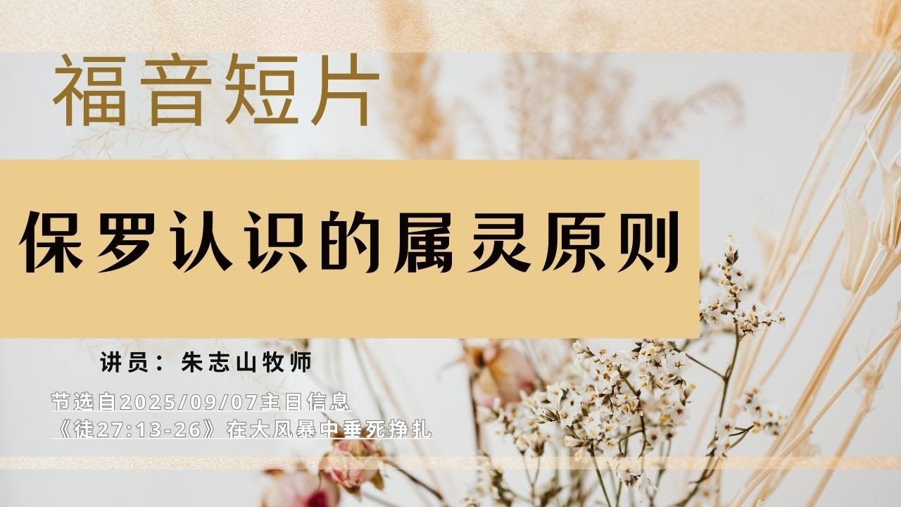 保罗认识的属灵原则 | 福音短片20250907&mdash; 03