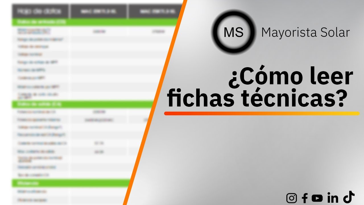 Aprende a leer fichas técnicas de los Paneles Solares