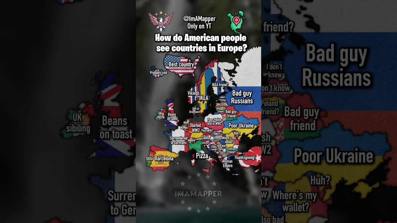 How do Americans see countries in Europe?