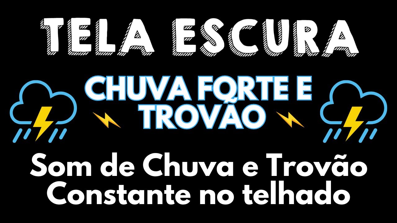 Chuva para Dormir Rápido em 3 Minutos - Barulho de Chuva e Trovoadas a Noite | 3 Horas TELA ESCURA