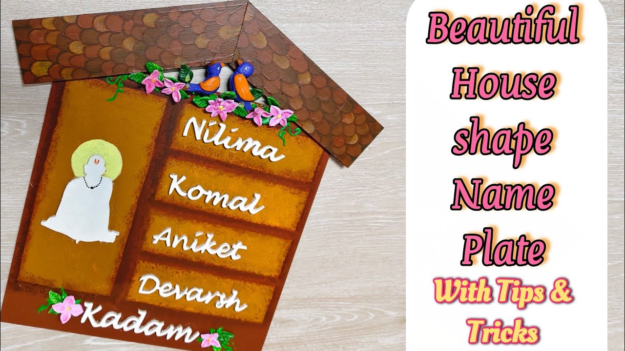 Beautiful House Shape Name Plate |Detailed Tips Tutorial | Hanging Wall Name Plate | Kalaa_Sampadaa 