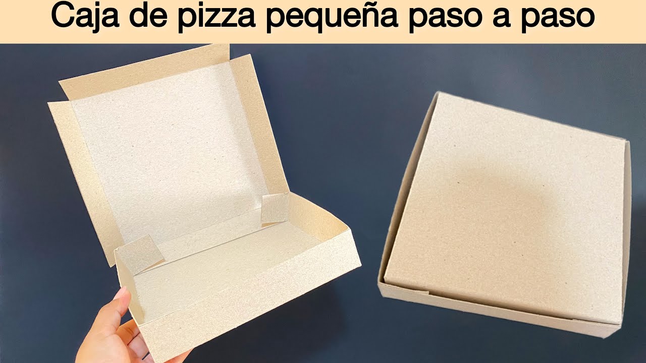 Cómo hacer CAJA DE PIZZA pequeña de CARTÓN | Paso a paso | Empaque de regalo
