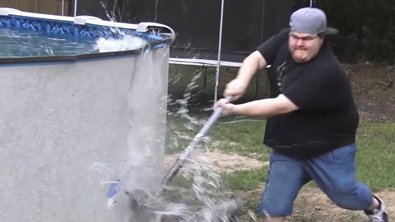 GRANDPA SMASHES SWIMMING POOL AFTERMATH!!