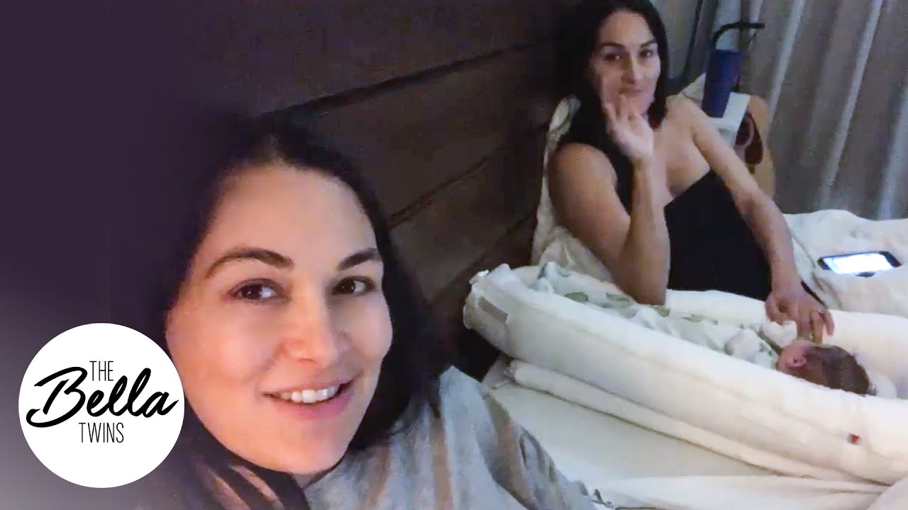 THROWBACK! Nikki & Brie lay in bed with their newborns!