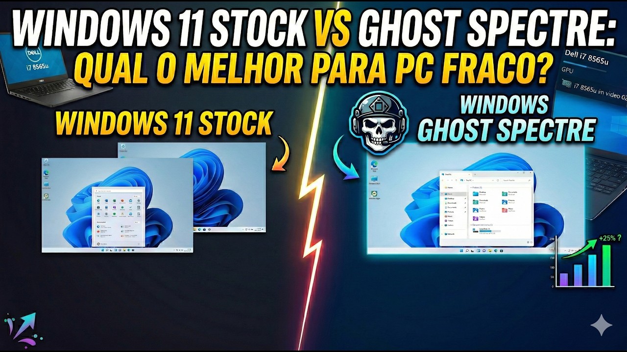Windows 11 Stock vs Ghost Spectre: Qual o melhor para PC FRACO? (Teste Real)
