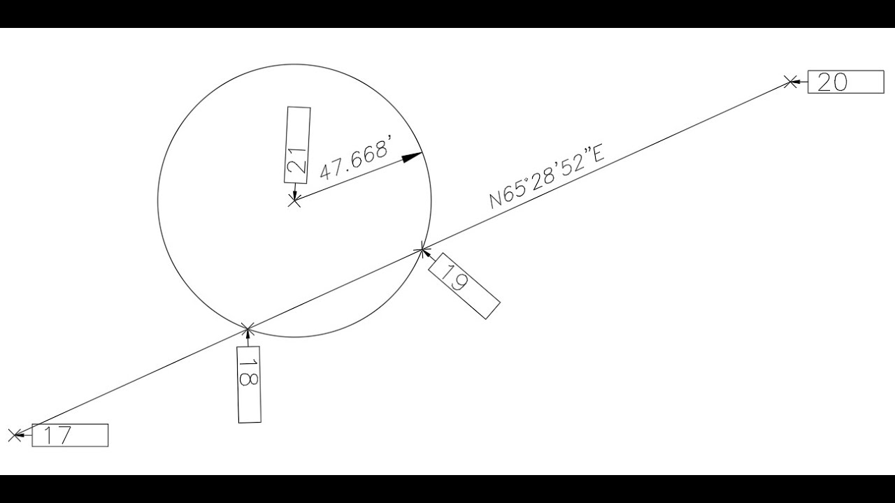 Bearing Distance Intersection also called Intersection of line with circle- computed long hand