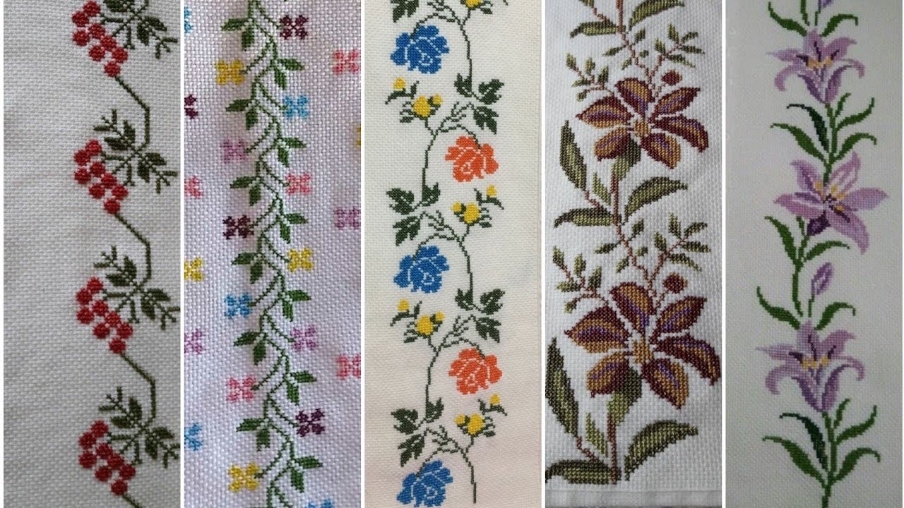 Ponto cruz 795 | Cross Stitch Borderline ideas || dusuti chadar or gate parda ka border design 