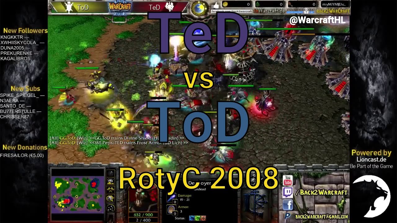Warcraft 3: TeD[UD] vs ToD [HU] - RotyC 2008 | Historical Highlights