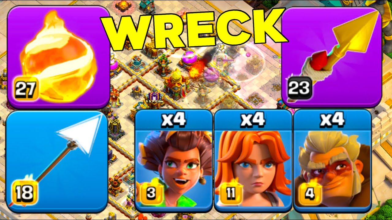 Unstoppable RC Trick! TH16 Warden Fireball + Root Rider Valkyrie SMASH!