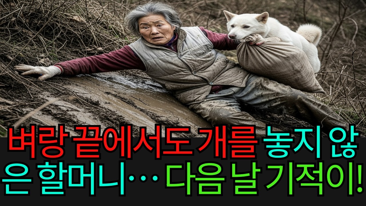 벼랑 끝에서도 하얀 개를 놓지 않던 외로운 할머니… 다음 날, 견주의 기적 같은 보답이 찾아왔다!
