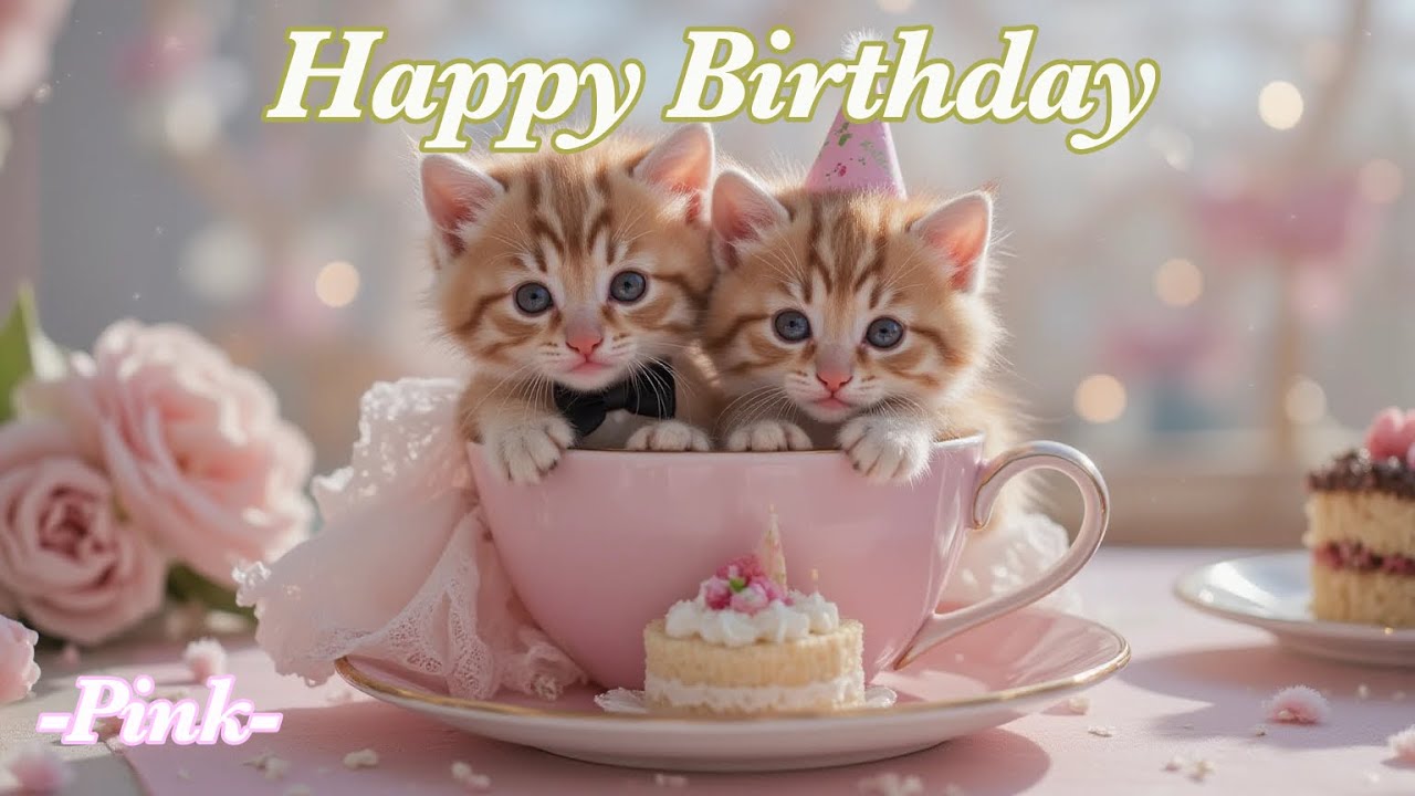 🎉Happy Birthday Song!!!🎂　Cutecat  Kitten
