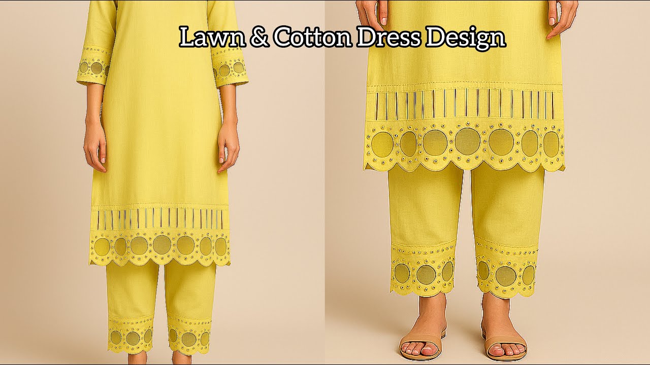 Trendy Cotton Dress Design _ Unique dress Design By sewing Machine _ daman & Sleeves Design