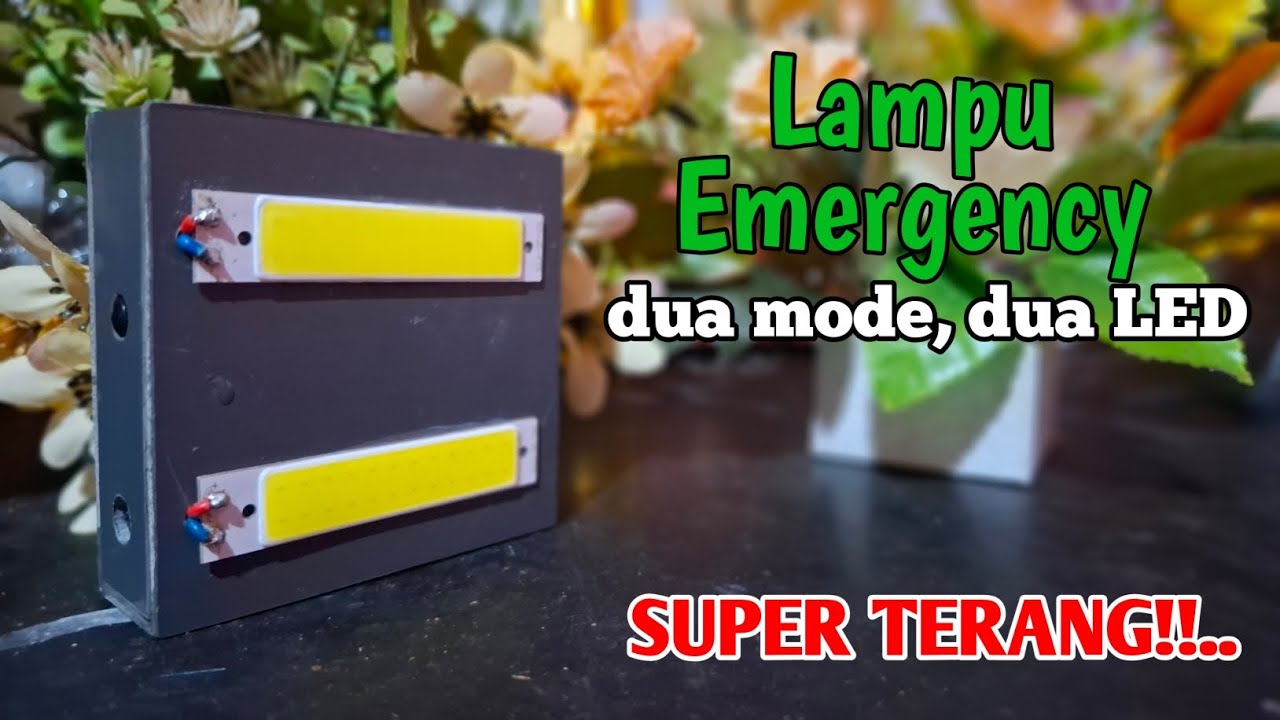 Lampu Emergency SUPER TERANG Dengan Dua LED COB, Dua Mode dengan Baterai 18650