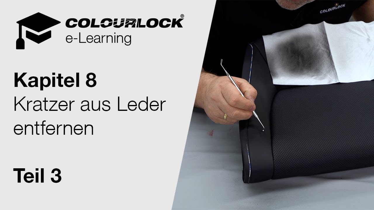 Kratzer aus Leder entfernen - Teil 3 [12/22] [Multilingual subtitle] | elearning.lederzentrum.de