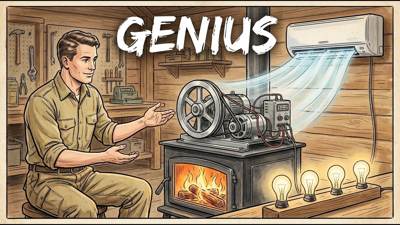 The $15 Amish Wood Stove Trick That Generates Free Electricity (No Solar, No Grid)