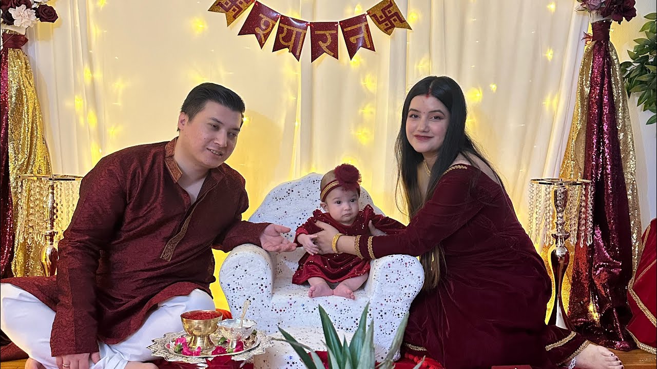 TRADITIONAL NEPALI PASNI IN USA || SHARON RICE FEEDING CEREMONY