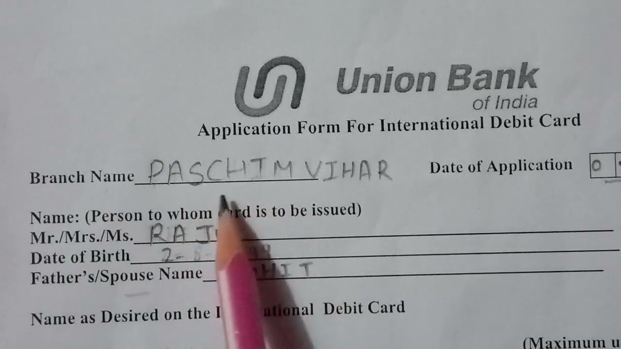 How to fill  Union Bank ATM Card Form in 2022//How to fill UBI internation Debit Card form🔥🤔🤔