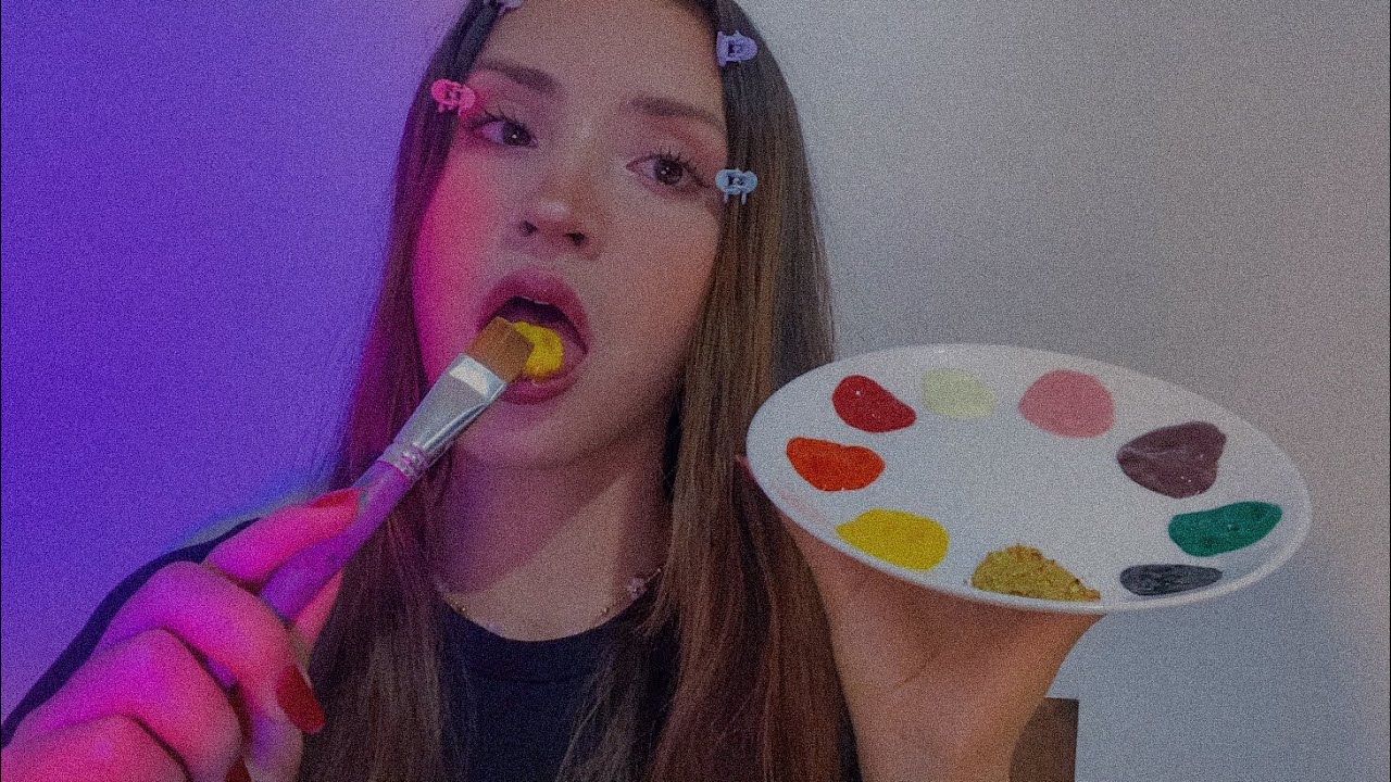 ♡ ASMR Spit Painting you 🎨  with edible paint🖌️ 💦ASMR en ESPAÑOL