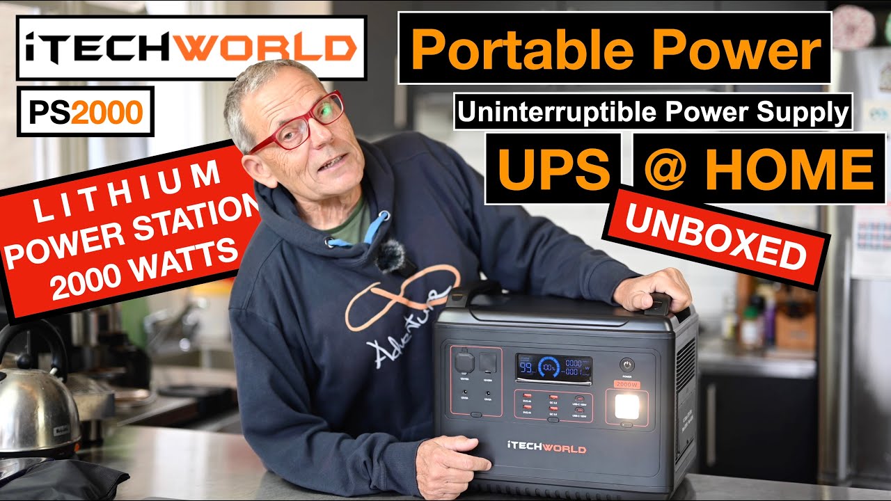 ITECHWORLD PS2000 - UPS - 2000 Watt Lithium Portable Power Station For Off Grid And Home. Unboxed