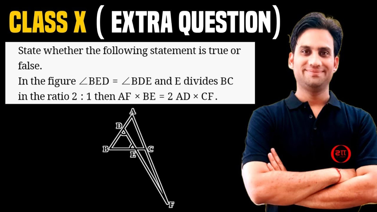 In the figure ∠BED = ∠BDE and E divides BC in the ratio 2:1 then AF×BE = 2 AD×CF.