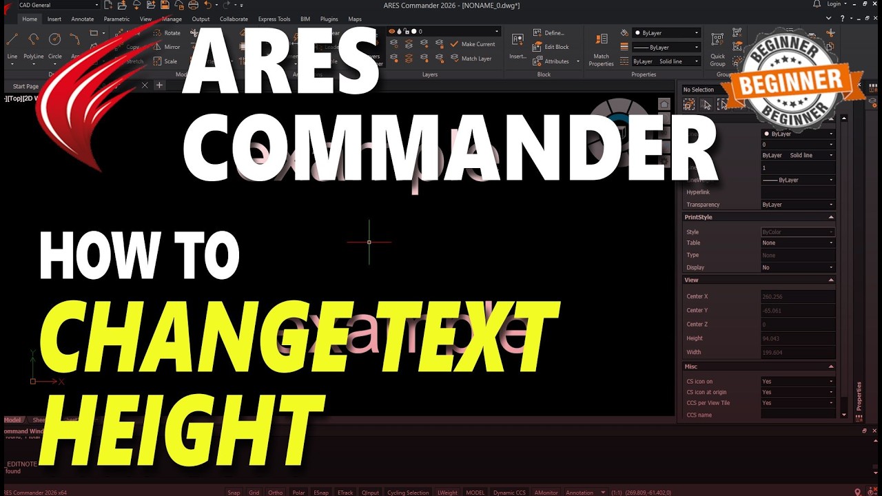 How To Change Text Height In Ares Commander