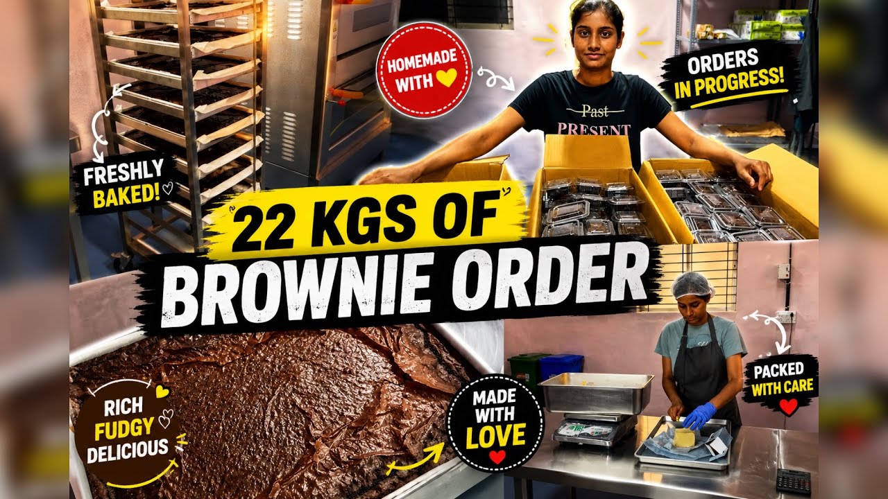 🍫 22 Kgs  of Brownie Order | Bulk Brownie Preparation #tamilvlog #tamil #baking 