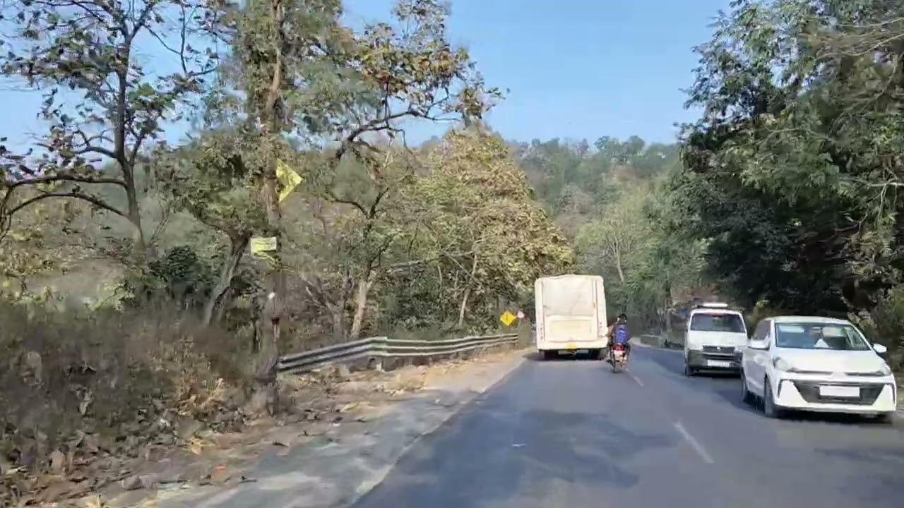 Exciting travel on zig zag road of BheruGhats with wonderful views of nature mountains dense forest 