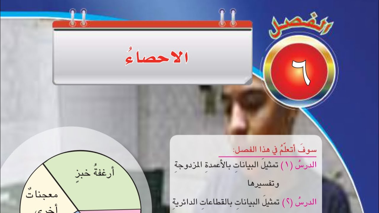 الاختبار القبلي صفحه  121  الفصل  السادس الاحصاء   رياضيات الصف السادس