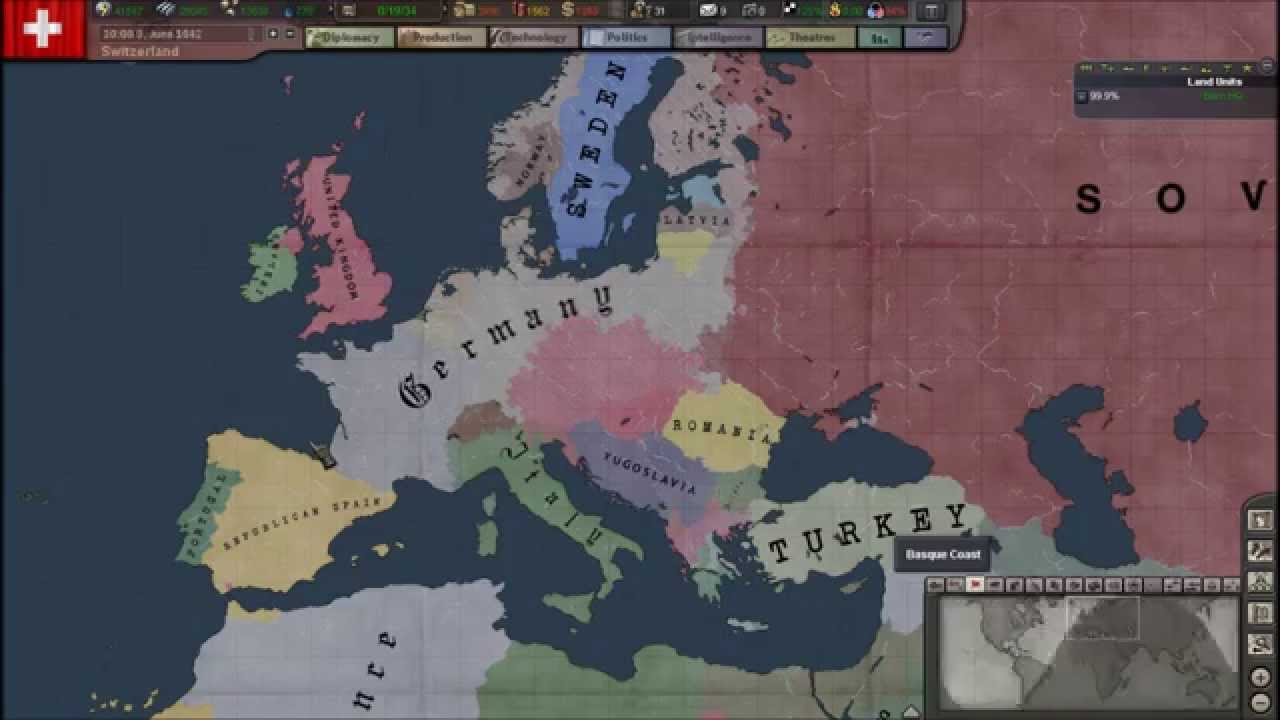 Hearts of Iron 3 Timelapse - Europe 1938 - 1944