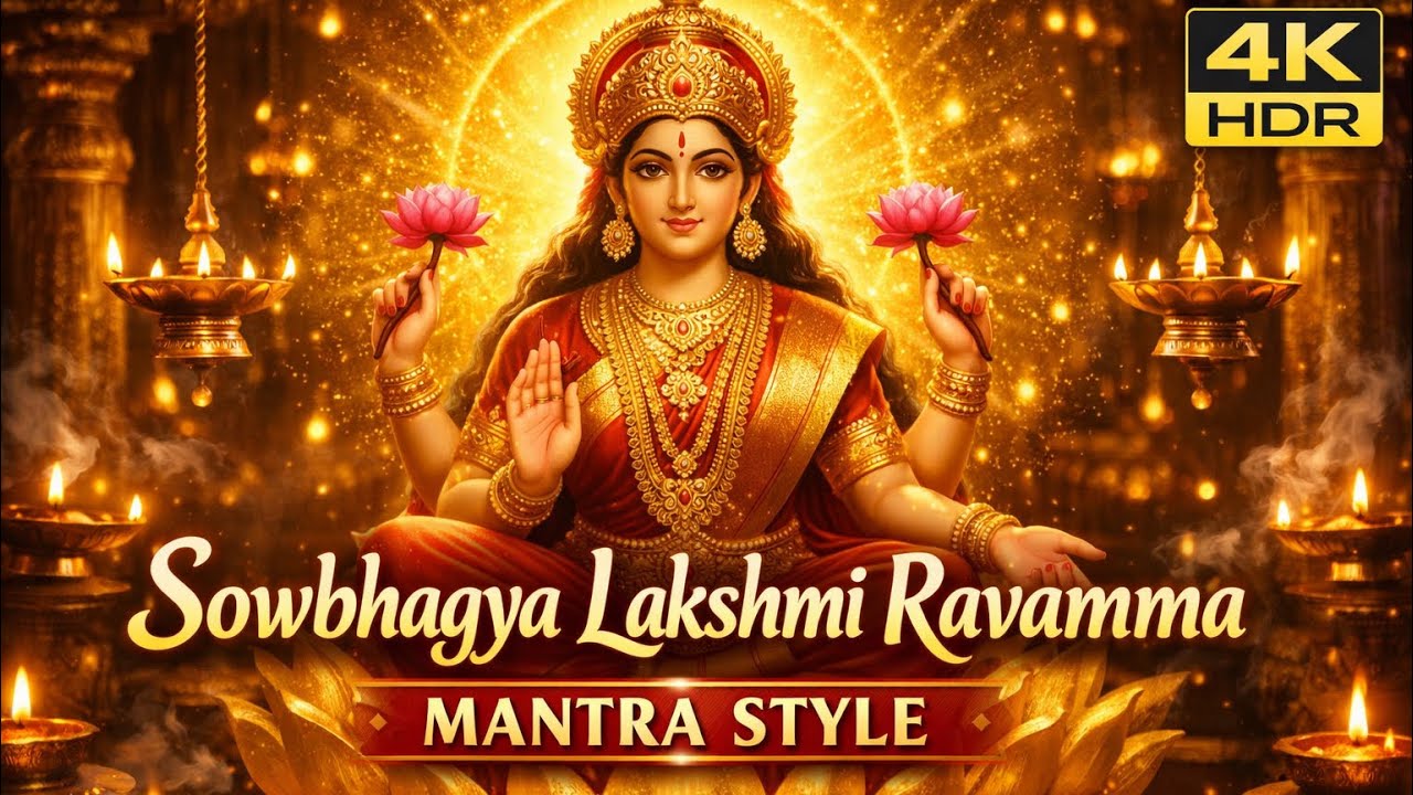 Sowbhagya Lakshmi Ravamma 🙏 | Powerful Lakshmi Mantra | Female Voice | 4K Devotional