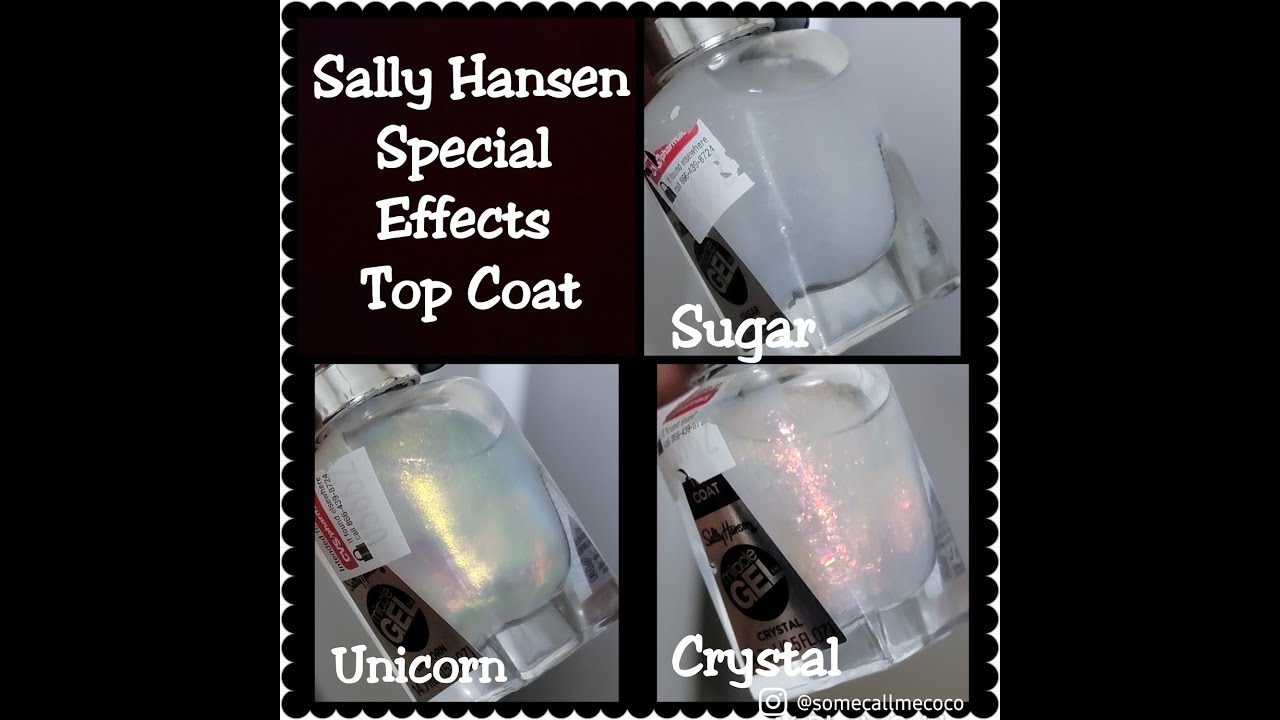 Верхние покрытия Sally Hansen Special Effects: Crystal, Sugar, Unicorn