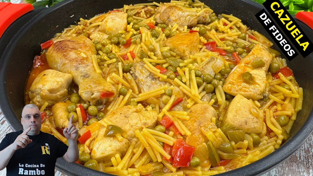 🤩 Cazuela de fideos con pollo muy fácil 😋 PERFECTA PARA CUALQUIER DÍA