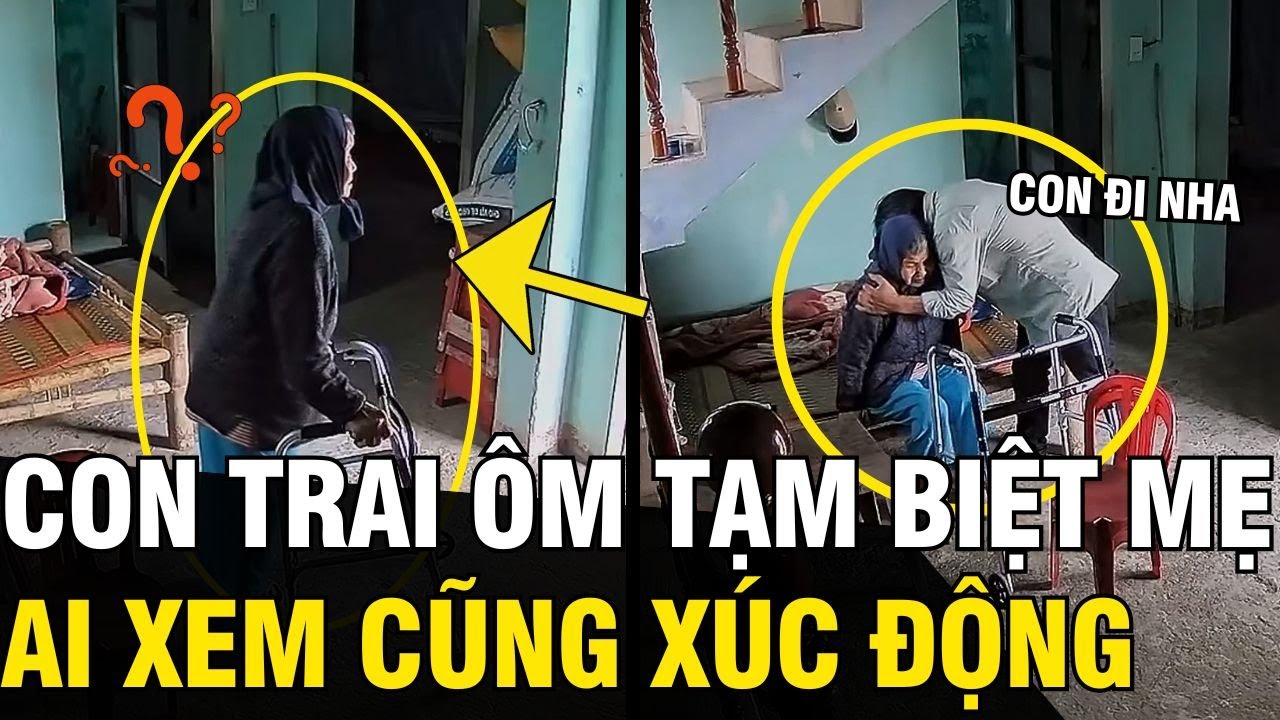 Hình ảnh con trai ở xa ÔM TẠM BIỆT mẹ khiến nhiều người xem ỨA NƯỚC MẮT | Tin Ngắn 3 Phút