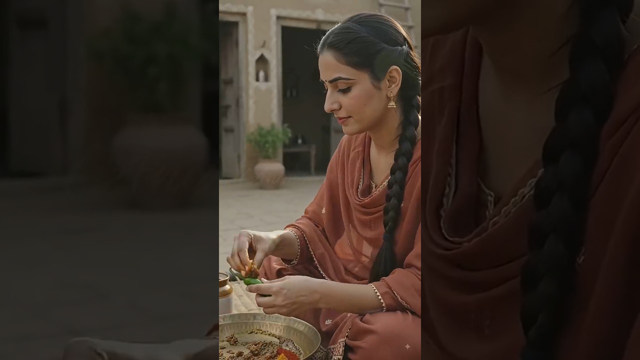 🌶️ Old Punjab Style Mirch Da Achar Traditional Green Chilli Pickle Recipe Village Life 4K Cinematic