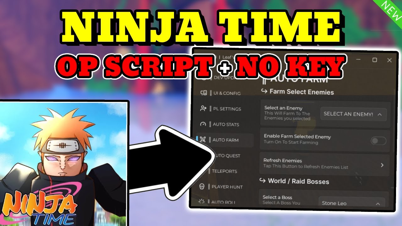 *NEW* Ninja Time OP SCRIPT (KILL AURA, AUTO FARM, BOSS FARM & MORE) PASTEBIN