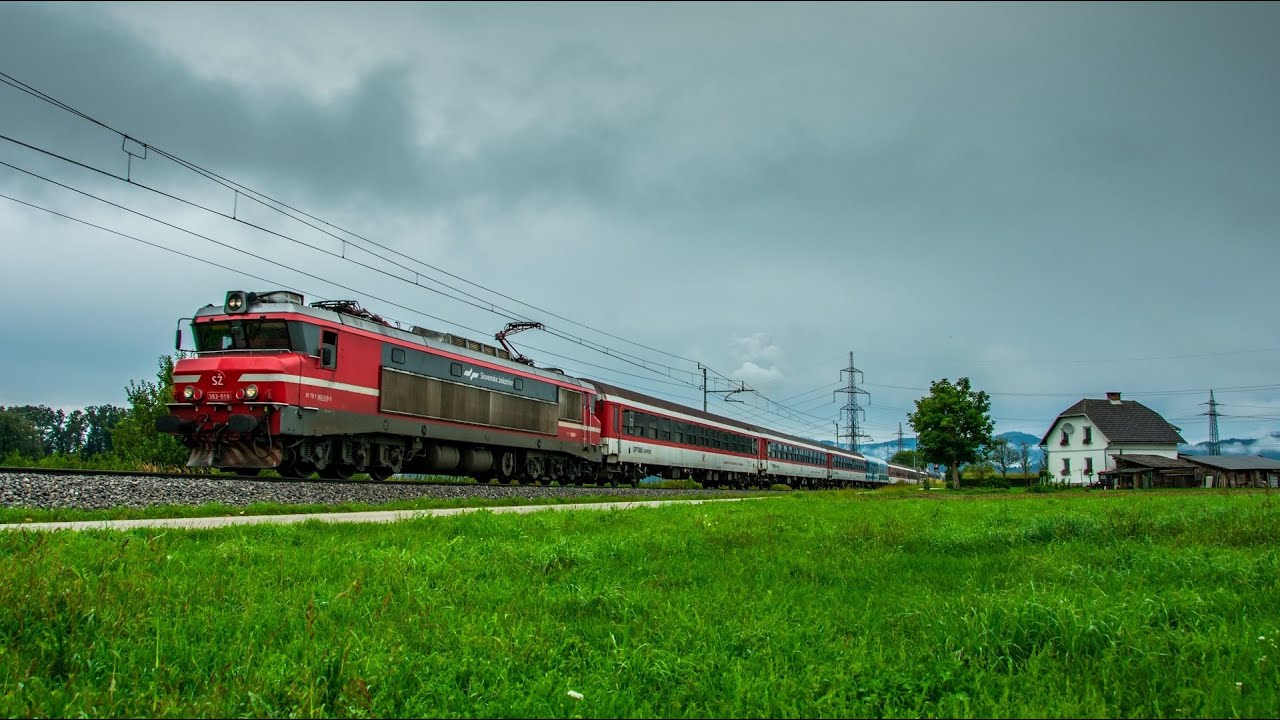 Trains in Slovenia 2021. Optima Express, freight and regional trains at Ljubljana - Jesenice Line.