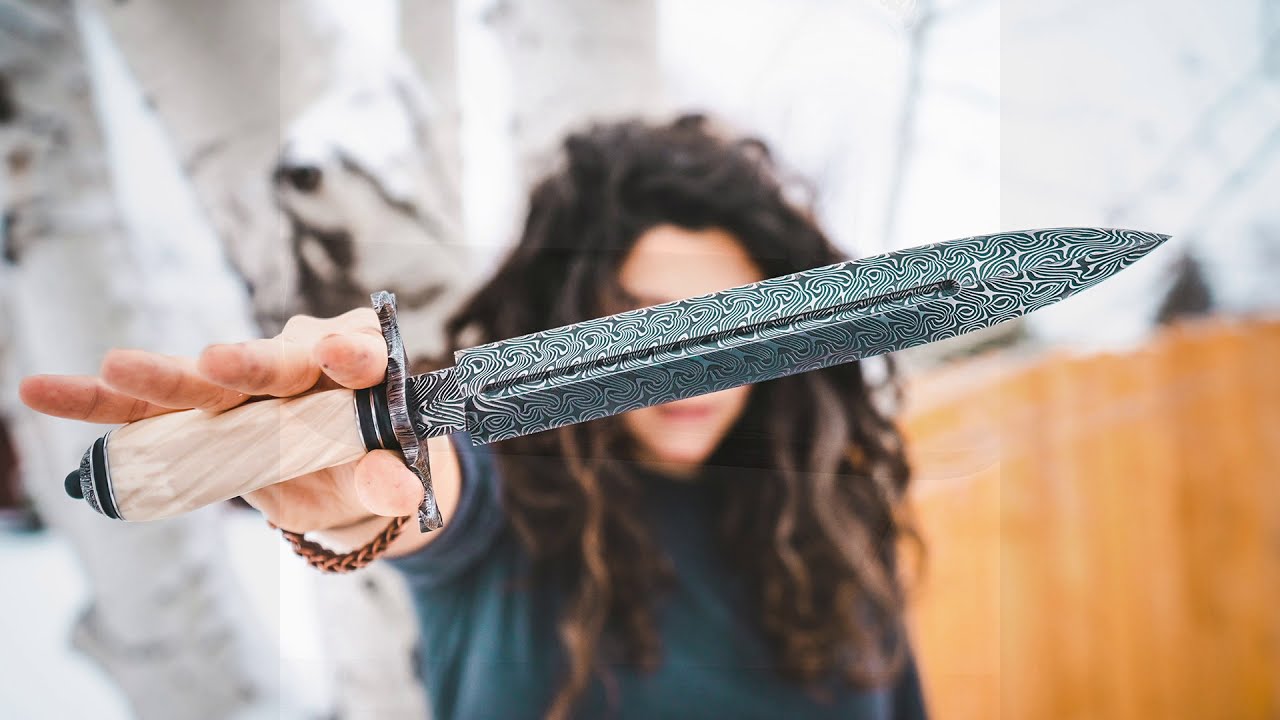 Making a Dagger Sheath Start to Finish - Josh Smith Damascus Dagger, Sheath Design & Process.