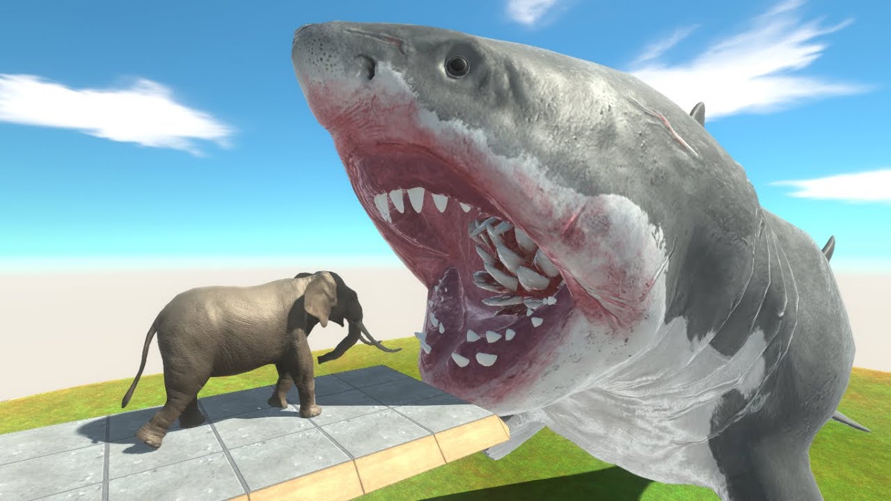 GIANT MUTANT MEGALODON FEEDING