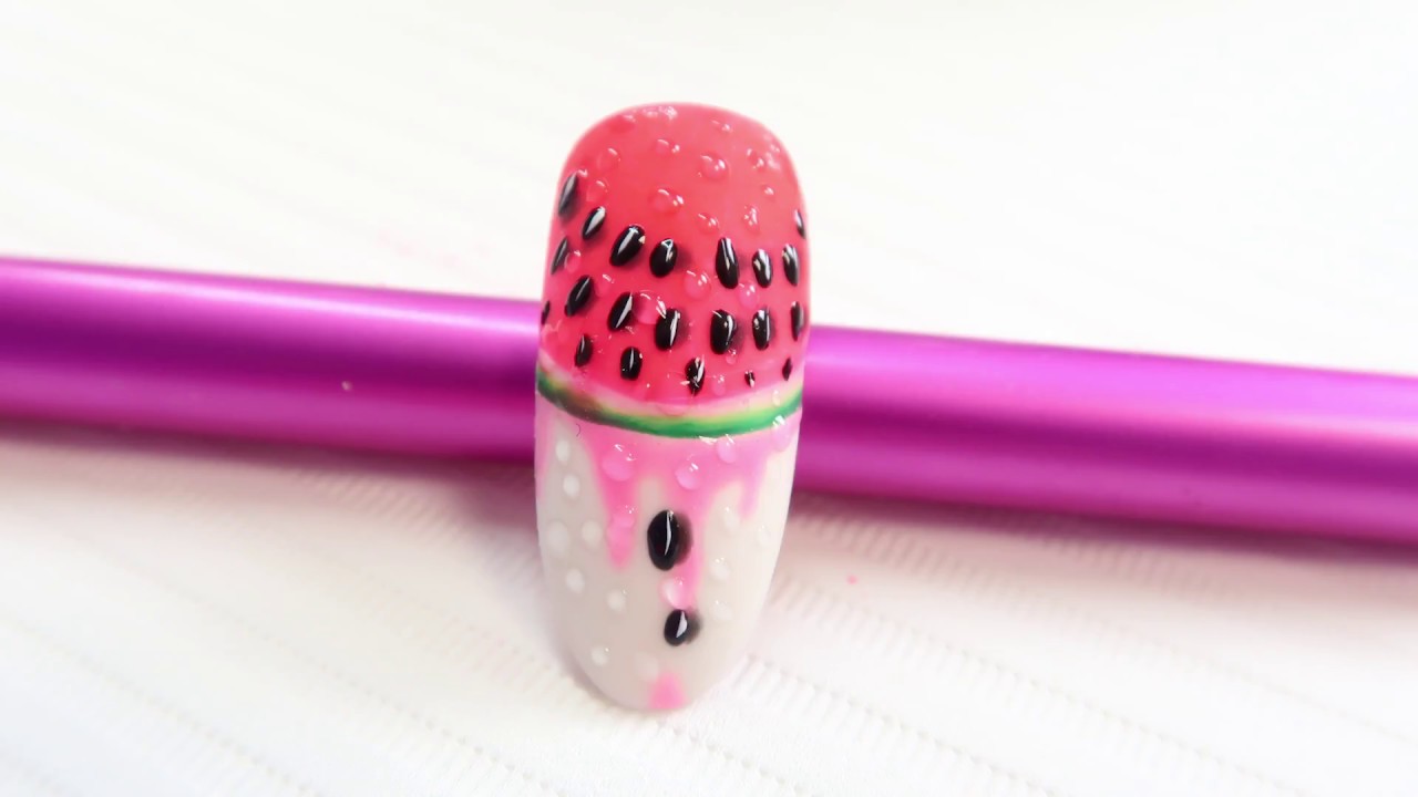 Nail Art Watermelon ,  zdobienia owoce ARBUZ