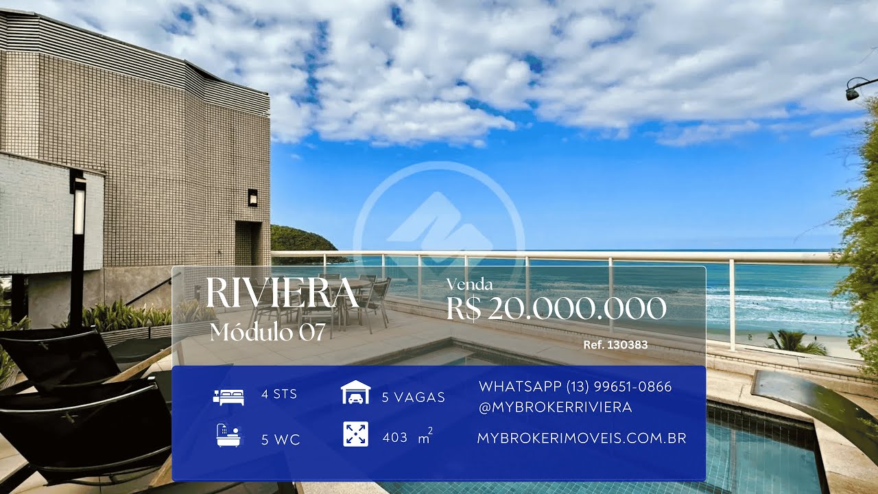 Cobertura com 4 suítes no módulo 07 da Riviera de São Lourenço