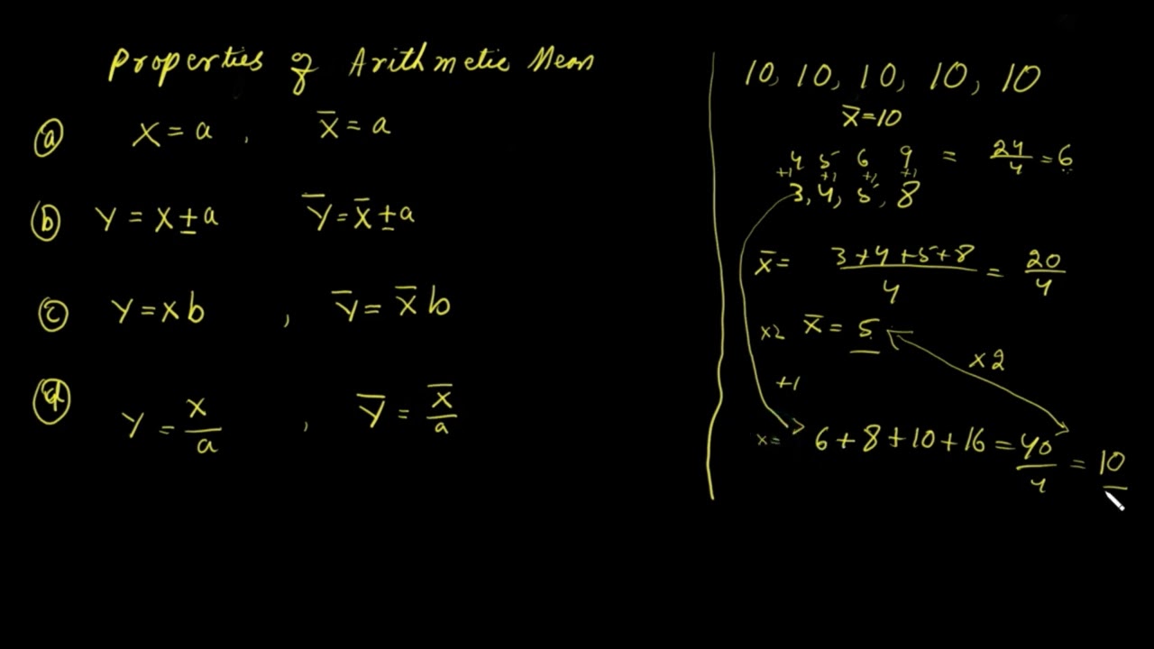 Properties of Arithmetic Mean | Class 10th | Basic Statistics