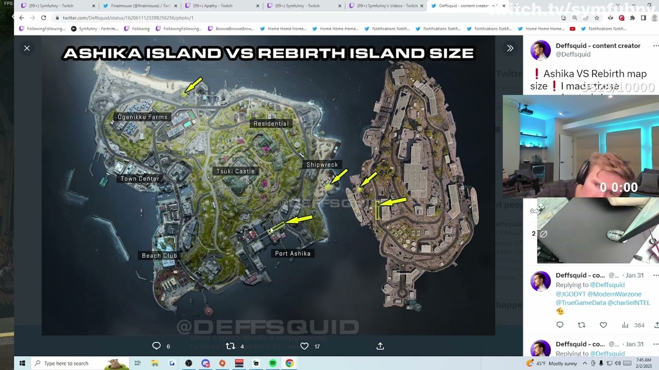SYMFUHNY Reacts to ASHIKA ISLAND vs REBIRTH ISLAND Map Comparison & Said This 🤣