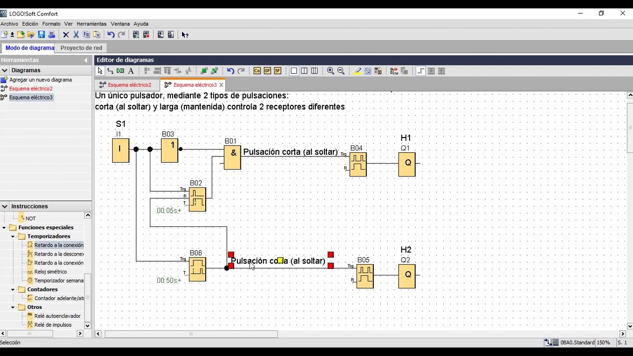 Autómata programable Siemens LOGO! 👨‍💻 Pulsación corta VS Larga | FUP