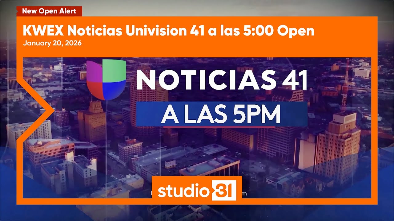 KWEX Noticias Univision 41 a las 5:00 Open, 1/20/2026 (New Open)