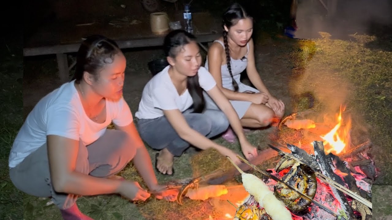 ໃສ່ເບັດປາຕອນກາງຄືນ ປິ້ງປາກິນເຂົ້າແລງຢູ່ນາ🇱🇦ใส่่เบ็ดตอนกลางคืน ปิ้งปลากินข้าวแลงอยู่นา