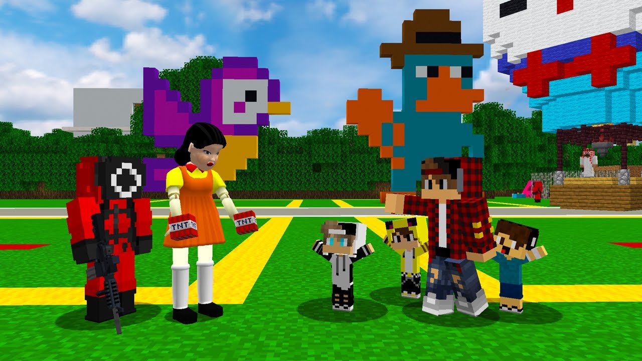 ماين كرافت لكن تحدي بين جيجي وعبوسي وكعبول ودمية الحبار😨😱 #فلم_ماين_كرافت